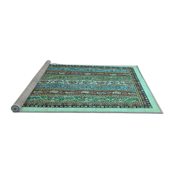 Sideview of Machine Washable Abstract Light Blue Modern Rug, wshabs541lblu
