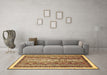 Machine Washable Abstract Brown Modern Rug in a Living Room,, wshabs541brn