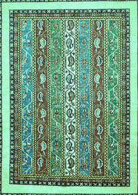 Abstract Turquoise Modern Rug, abs541turq