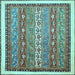 Square Abstract Light Blue Modern Rug, abs541lblu