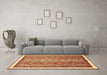 Machine Washable Abstract Orange Modern Area Rugs in a Living Room, wshabs541org