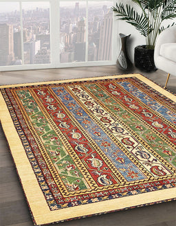 Machine Washable Abstract Red Brown Rug in a Family Room, wshabs541