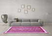 Machine Washable Abstract Pink Modern Rug in a Living Room, wshabs541pnk