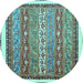 Round Machine Washable Abstract Light Blue Modern Rug, wshabs541lblu