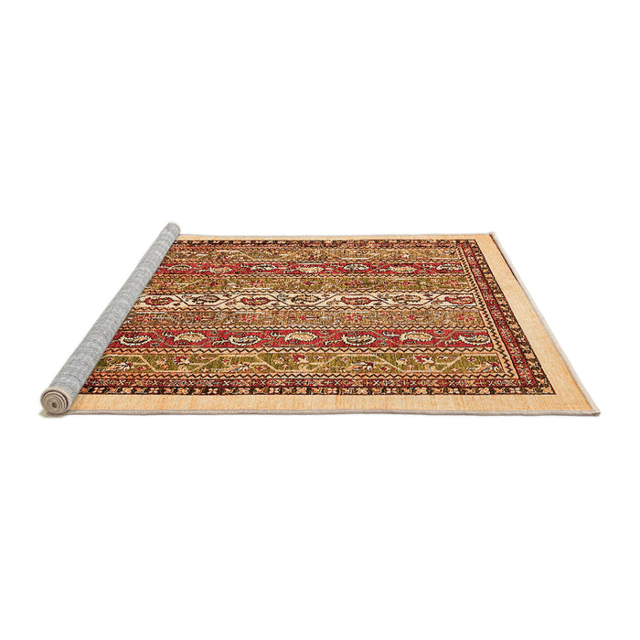 Sideview of Machine Washable Abstract Orange Modern Area Rugs, wshabs541org