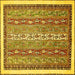 Square Machine Washable Abstract Yellow Modern Rug, wshabs541yw