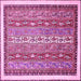 Square Machine Washable Abstract Pink Modern Rug, wshabs541pnk