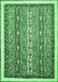 Machine Washable Abstract Emerald Green Modern Area Rugs, wshabs541emgrn