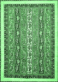 Abstract Emerald Green Modern Rug, abs541emgrn