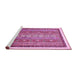 Sideview of Machine Washable Abstract Pink Modern Rug, wshabs541pnk