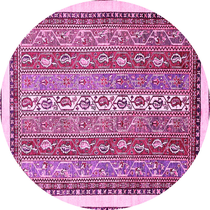 Round Abstract Pink Modern Rug, abs541pnk