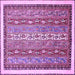 Square Machine Washable Abstract Purple Modern Area Rugs, wshabs541pur