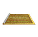 Sideview of Machine Washable Abstract Yellow Modern Rug, wshabs541yw