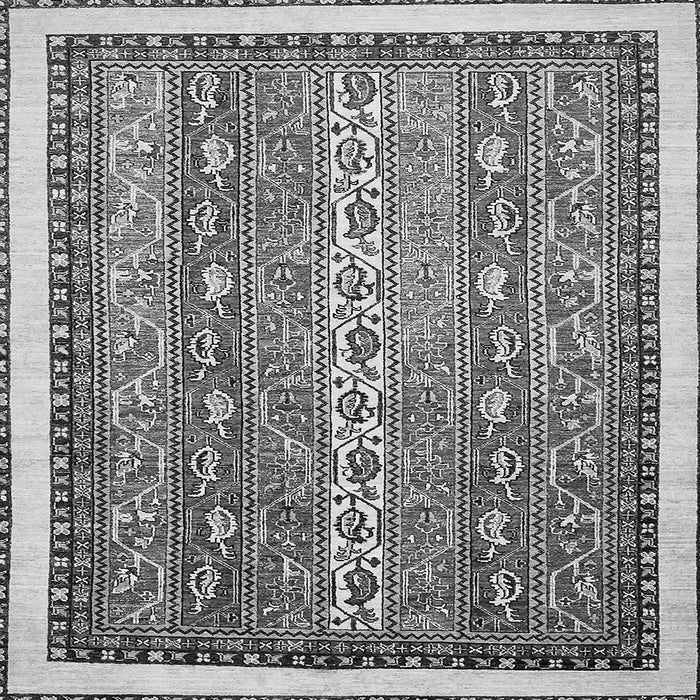 Square Abstract Gray Modern Rug, abs541gry