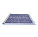 Sideview of Machine Washable Abstract Blue Modern Rug, wshabs541blu