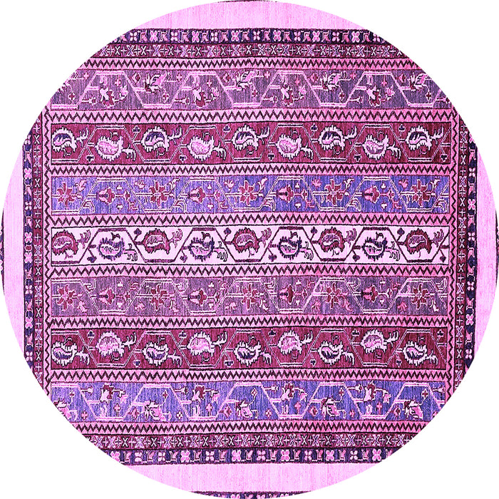 Round Machine Washable Abstract Purple Modern Area Rugs, wshabs541pur