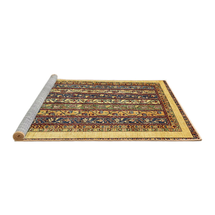 Sideview of Machine Washable Abstract Red Brown Rug, wshabs542