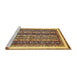 Sideview of Machine Washable Abstract Red Brown Rug, wshabs542