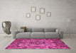 Machine Washable Abstract Pink Modern Rug in a Living Room, wshabs5420pnk