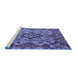 Sideview of Machine Washable Abstract Blue Modern Rug, wshabs5420blu