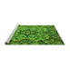 Sideview of Machine Washable Abstract Green Modern Area Rugs, wshabs5420grn