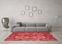 Machine Washable Abstract Red Modern Rug, wshabs5420red