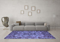 Machine Washable Abstract Blue Modern Rug, wshabs5420blu