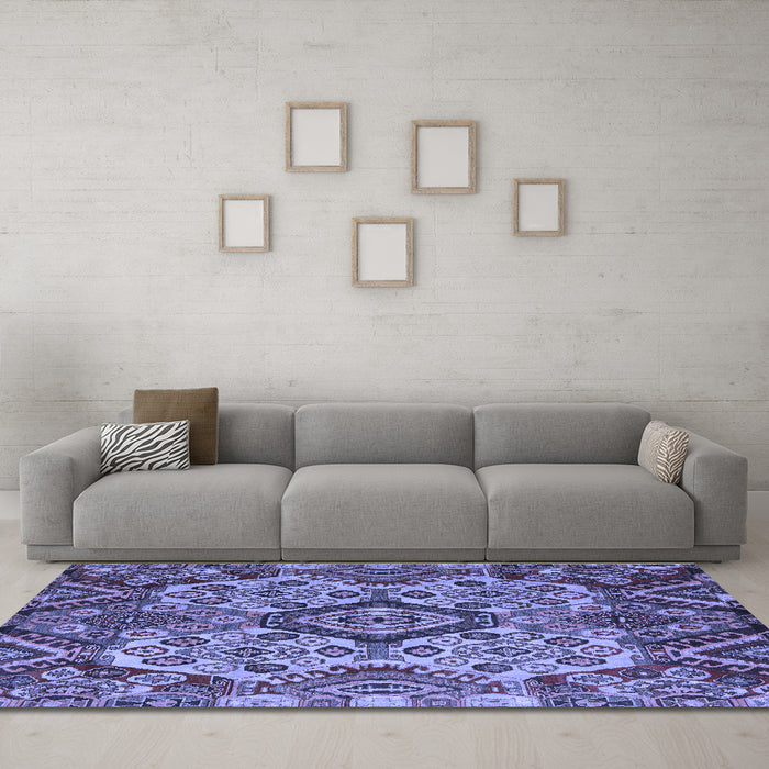 Machine Washable Abstract Blue Modern Rug in a Living Room, wshabs5420blu