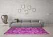 Machine Washable Abstract Purple Modern Area Rugs in a Living Room, wshabs5420pur