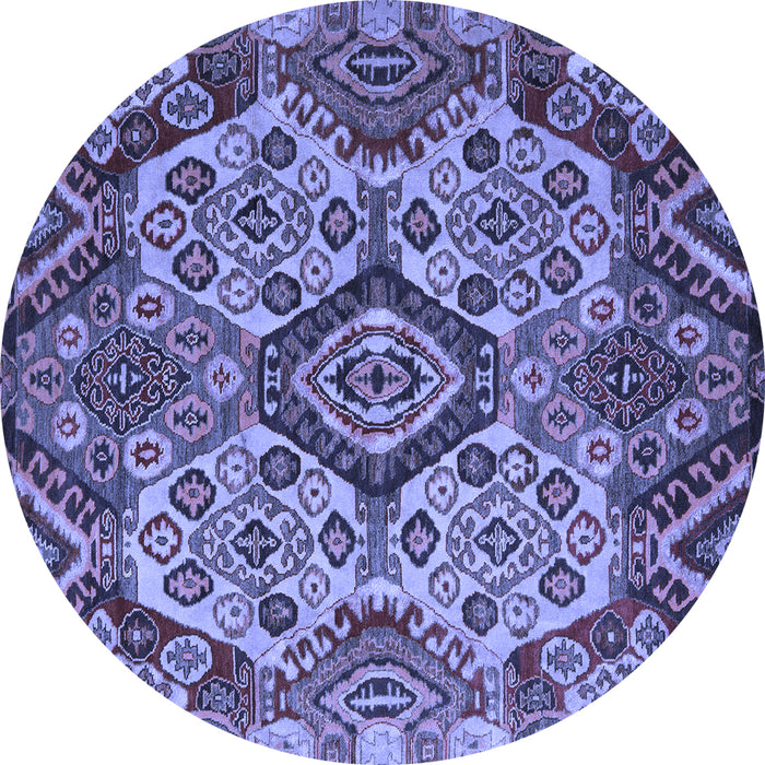 Round Abstract Blue Modern Rug, abs5420blu