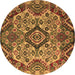 Round Machine Washable Abstract Brown Modern Rug, wshabs5420brn