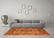 Machine Washable Abstract Orange Modern Area Rugs in a Living Room, wshabs5420org