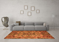 Machine Washable Abstract Orange Modern Rug, wshabs5420org