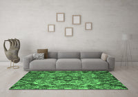 Machine Washable Abstract Emerald Green Modern Rug, wshabs5420emgrn