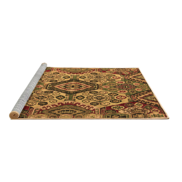 Sideview of Machine Washable Abstract Brown Modern Rug, wshabs5420brn