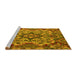 Sideview of Machine Washable Abstract Yellow Modern Rug, wshabs5420yw