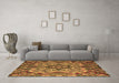 Machine Washable Abstract Brown Modern Rug in a Living Room,, wshabs5420brn