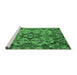 Sideview of Machine Washable Abstract Emerald Green Modern Area Rugs, wshabs5420emgrn