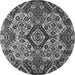 Round Abstract Gray Modern Rug, abs5420gry