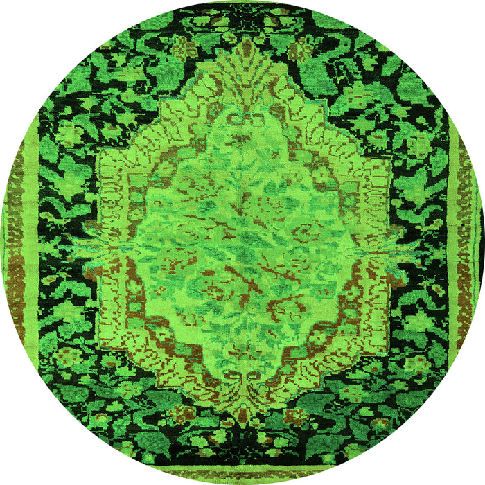 Round Medallion Green French Rug, abs5421grn