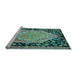 Sideview of Machine Washable Medallion Light Blue French Rug, wshabs5421lblu