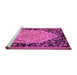 Sideview of Machine Washable Medallion Pink French Rug, wshabs5421pnk