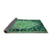 Sideview of Medallion Turquoise French Rug, abs5421turq