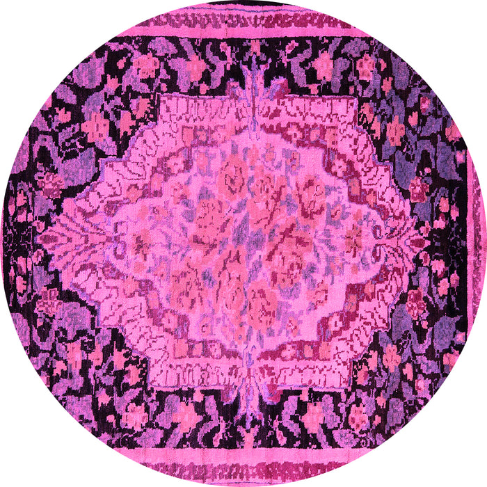 Round Medallion Pink French Rug, abs5421pnk