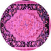 Round Medallion Pink French Rug, abs5421pnk