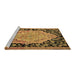 Sideview of Machine Washable Medallion Brown French Rug, wshabs5421brn