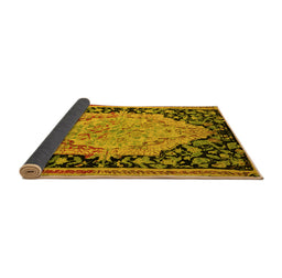 Sideview of Medallion Yellow French Rug, abs5421yw