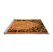 Sideview of Machine Washable Medallion Orange French Area Rugs, wshabs5421org