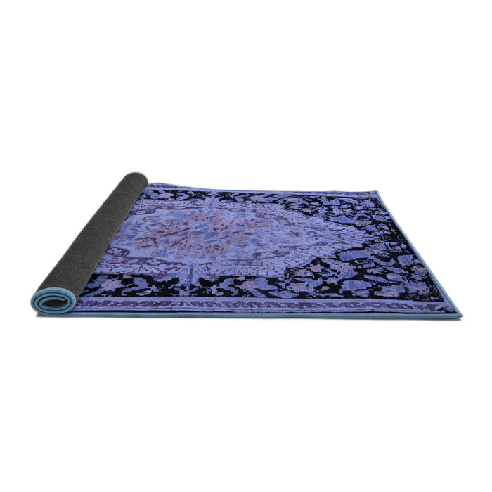 Sideview of Medallion Blue French Rug, abs5421blu