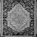 Square Medallion Gray French Rug, abs5421gry